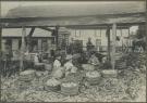 E. S. Dingley Corn Shop crew and huskers, Farmington Falls, ca. 1900