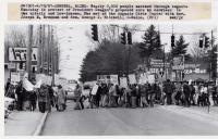 Protesting proposed federal budget cuts, 1981