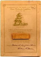 Longfellow Centennial Commemorative Card, ca. 1907