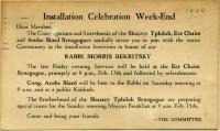 Rabbi installation announcement, Portland, 1948