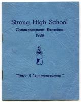 Commencement Program cover, Strong High School, 1939