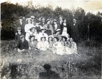 High school students at Porter Lake, Strong, ca. 1909