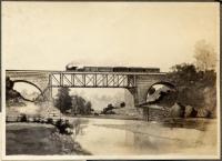 Railroad bridge pencil drawing, Ohio, ca. 1900