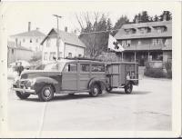 Red Cross Car and Trailer, Main Street, Northeast Harbor, 1947