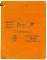 Dance Program for the Second Holman Reunion, Dixfield Centre, 1902