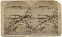 Wabanaki guides with canoes, Bar Harbor, 1881