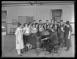 Music class, Maine School for the Deaf, Portland, 1925