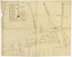 Map of coastal Maine forts, 1723