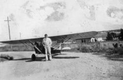 Joseph Snow Sr. and his aeroplane, Scarborough, ca. 1929