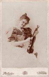 Adelaide Pearson with violin, 1894