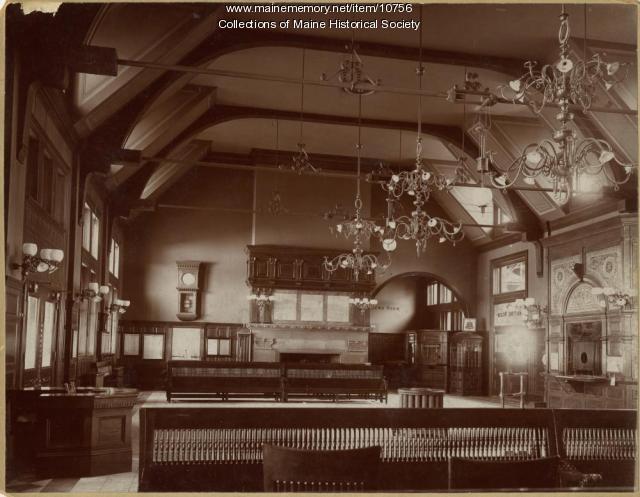 Waiting room, Union Station, Portland, ca. 1890