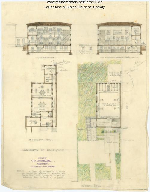 Drawing for Maine Historical Society headquarters, ca. 1902