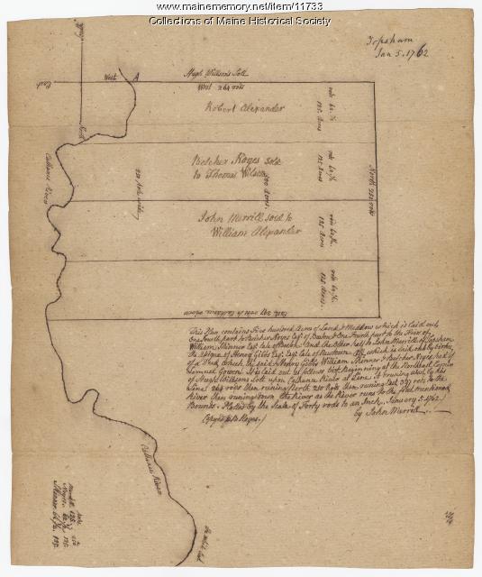 Noyes, Skinner, and Merrill lots, Topsham, 1762