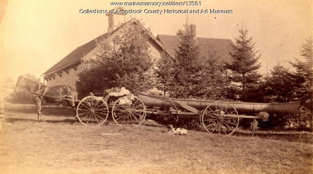 Birchbark canoe on calamity, ca. 1890