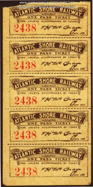 Employee trolley tickets, ca. 1905