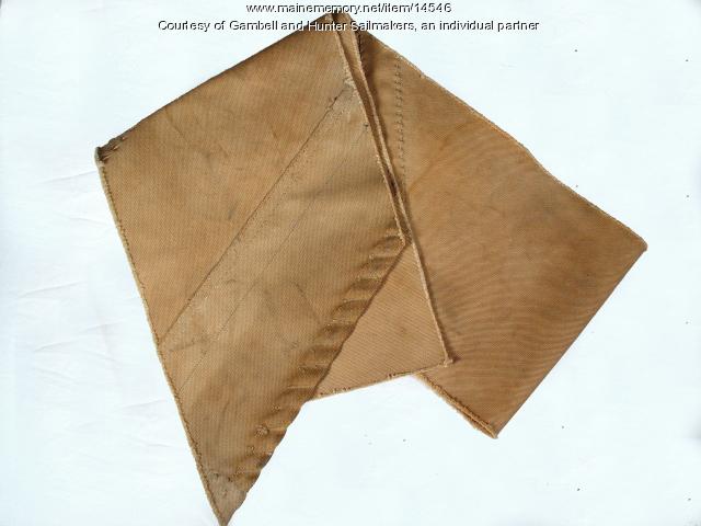 Fragment of a hand-made canvas sail, ca. 1930