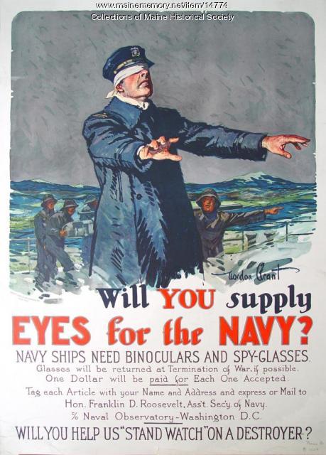 Navy plea for binoculars, 1917