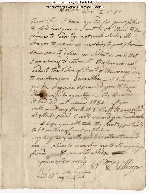 Lewis Morris inquiring about family after Revolutionary War battle ...