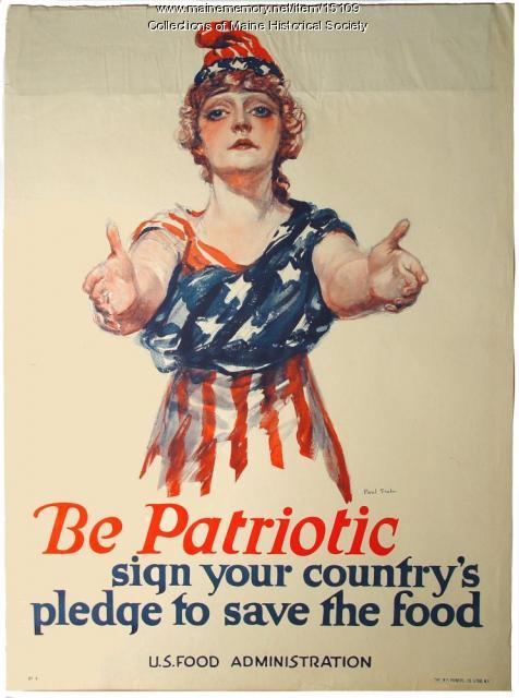 Be patriotic - sign your country's pledge to save the food, World War 1 poster, ca. 1918