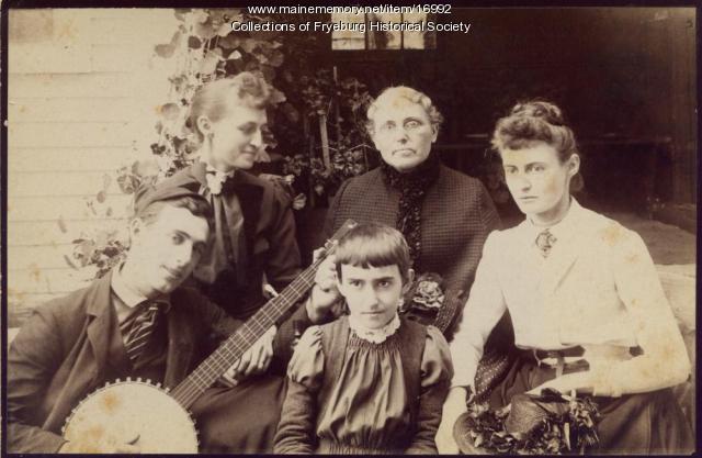 Mary Tarbox Walker with daughters, Fryeburg, ca. 1890