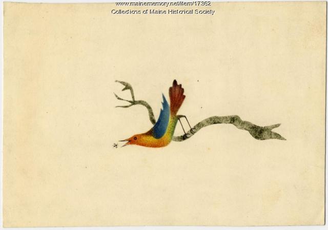 Card painted by Persis Sibley, ca. 1831