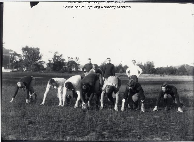 Football practice, Fryeburg, ca. 1908