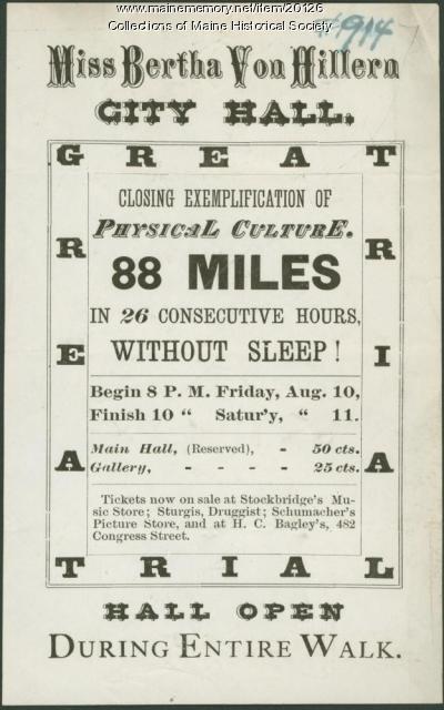 Physical culture performance flyer, Portland, ca. 1877