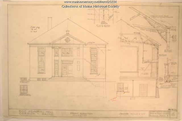 Pike Memorial Hall, Cornish, 1925