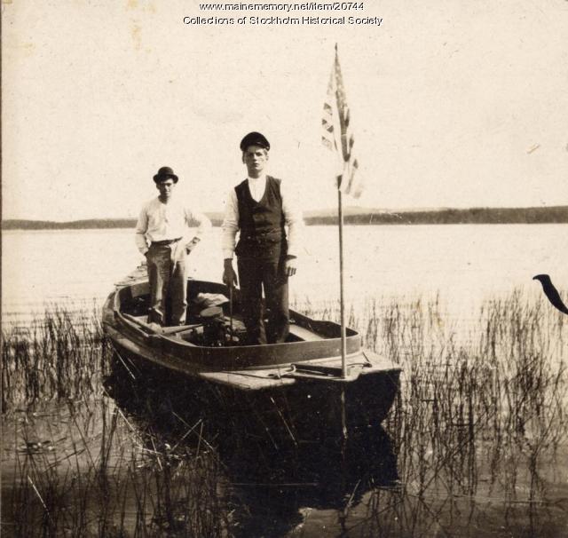 Two men in a boat, c. 1920