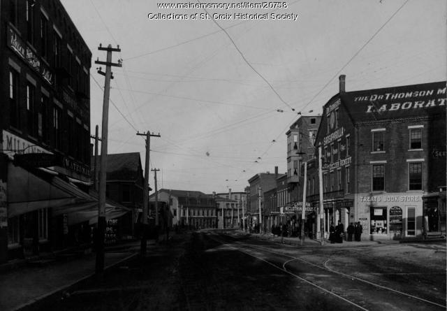 Treat's Corner, Main St, Calais ca. 1900