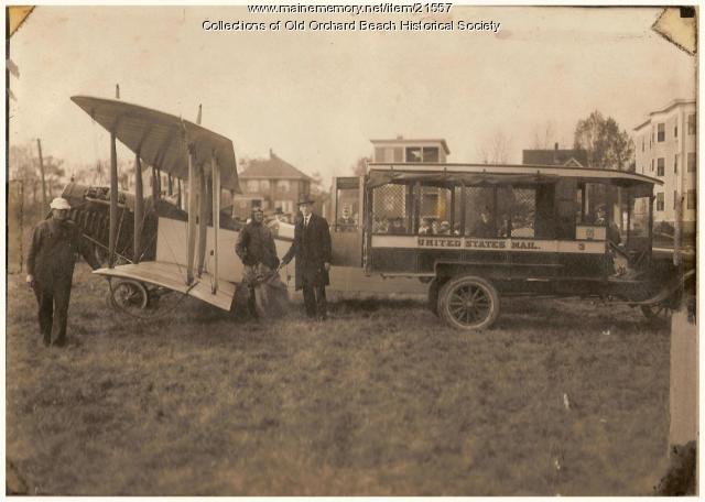 First airplane mail, Old Orchard Beach, 1919