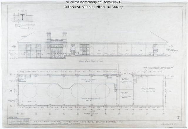 Skowhegan Power Plant plan, 1920