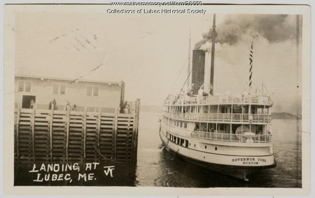 Steamship arrival in Lubec, ca. 1915