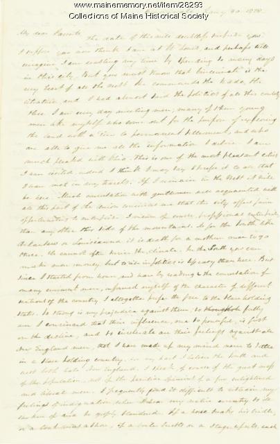 G.W. Pierce letter about Cincinnati, 1829