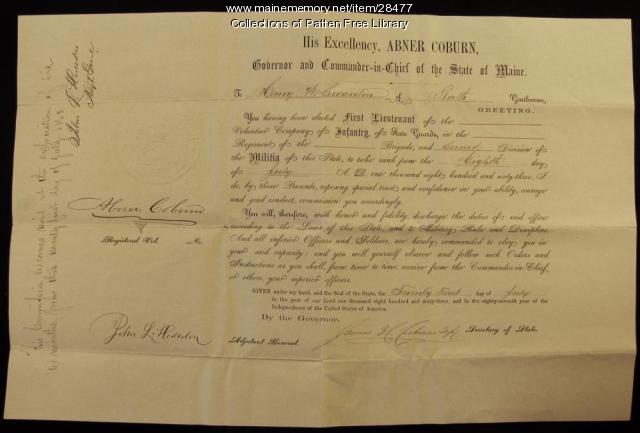 Swanton Infantry Election Papers, Bath, 1863