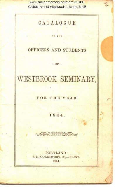 Westbrook Seminary Catalogue, 1844