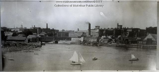 Main Street bridge over the Saco River, ca. 1870