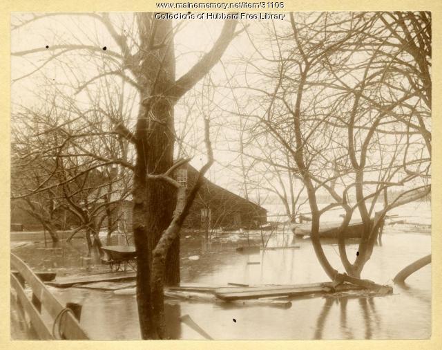 Kennebec River Flood, Lower Water Street, Hallowell, 1896