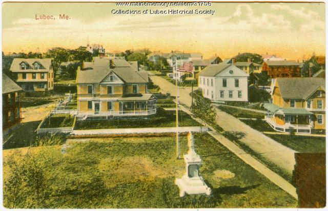 Main Street birdseye view, Lubec, ca. 1905