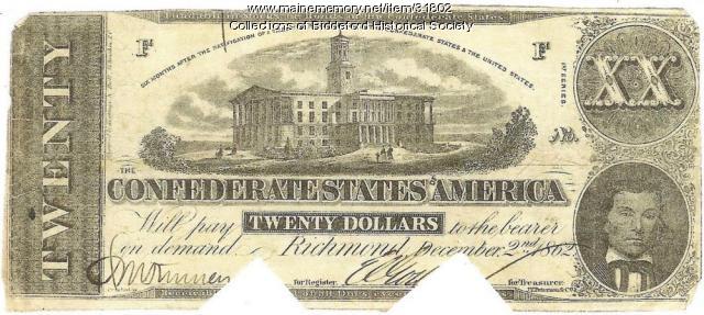 Confederate money, 1862