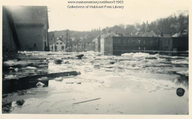 Flood, Wingate Coal looking south, Hallowell, 1936