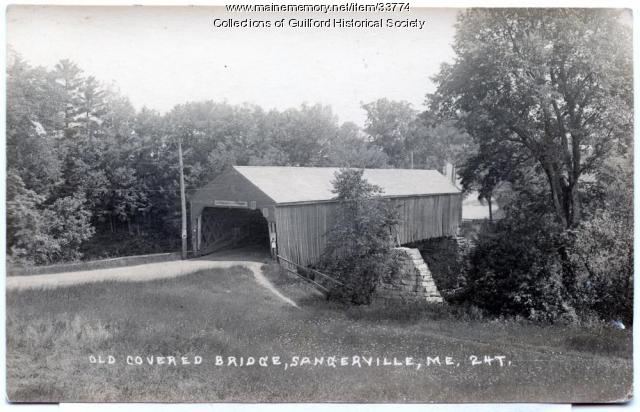 Covered Bridge between Guilford & Sangerville, ca. 1900