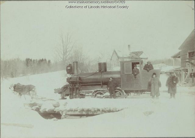 Asa Clay's wood mill and engine, Enfield, ca. 1900