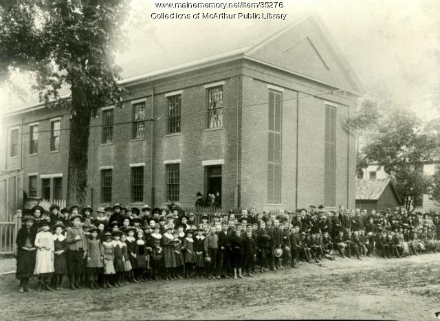 Pupils and teachers of Spruce Street School, Biddeford, 1886