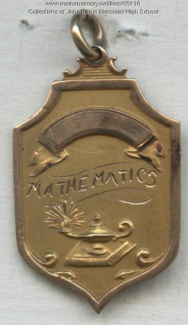 John  Bapst High School Academic Pin for Mathematics, Bangor, 1929