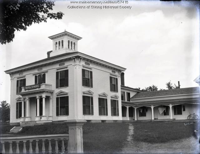 Hotel Strong, Lower Main Street, Strong, ca. 1902