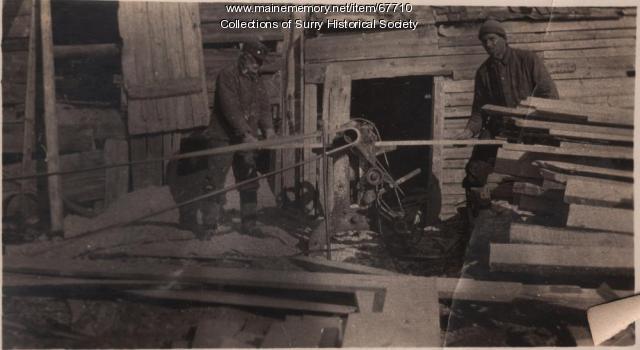 Processing lumber, Surry, ca. 1903