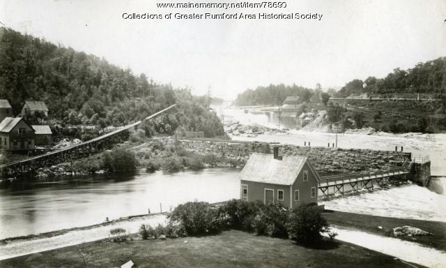 Sluice along the dam at Rumford Falls, 1906