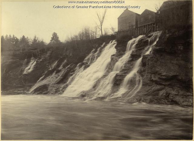 Grist and saw mills on the Upper Falls, Rumford, ca. 1895