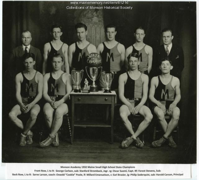 1932 Monson Academy State Champion Basketball Team, Monson 1932